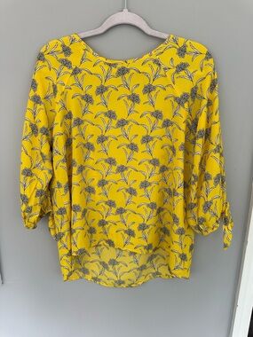 Papermoon Yellow Floral Tie-Sleeve Blouse